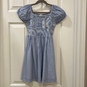 Crewcuts blue and white stripe dress NWT